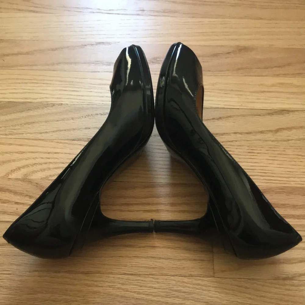 Cole Haan Nike Air Peep Toe Black Patent Pumps Size 10